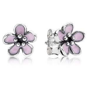 Pandora Silver Cherry Blossom Stud Earrings